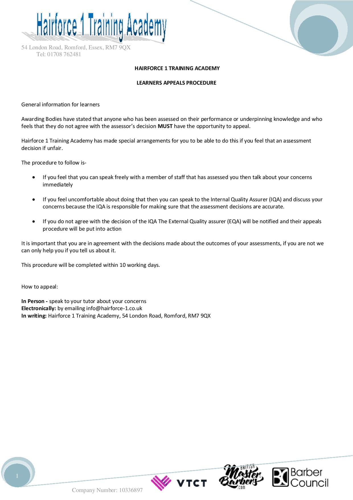 Appeals Policy