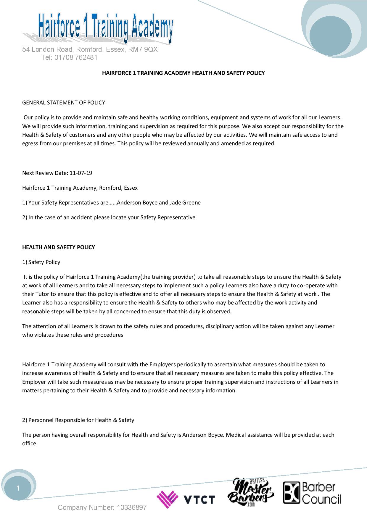 H&S Policy