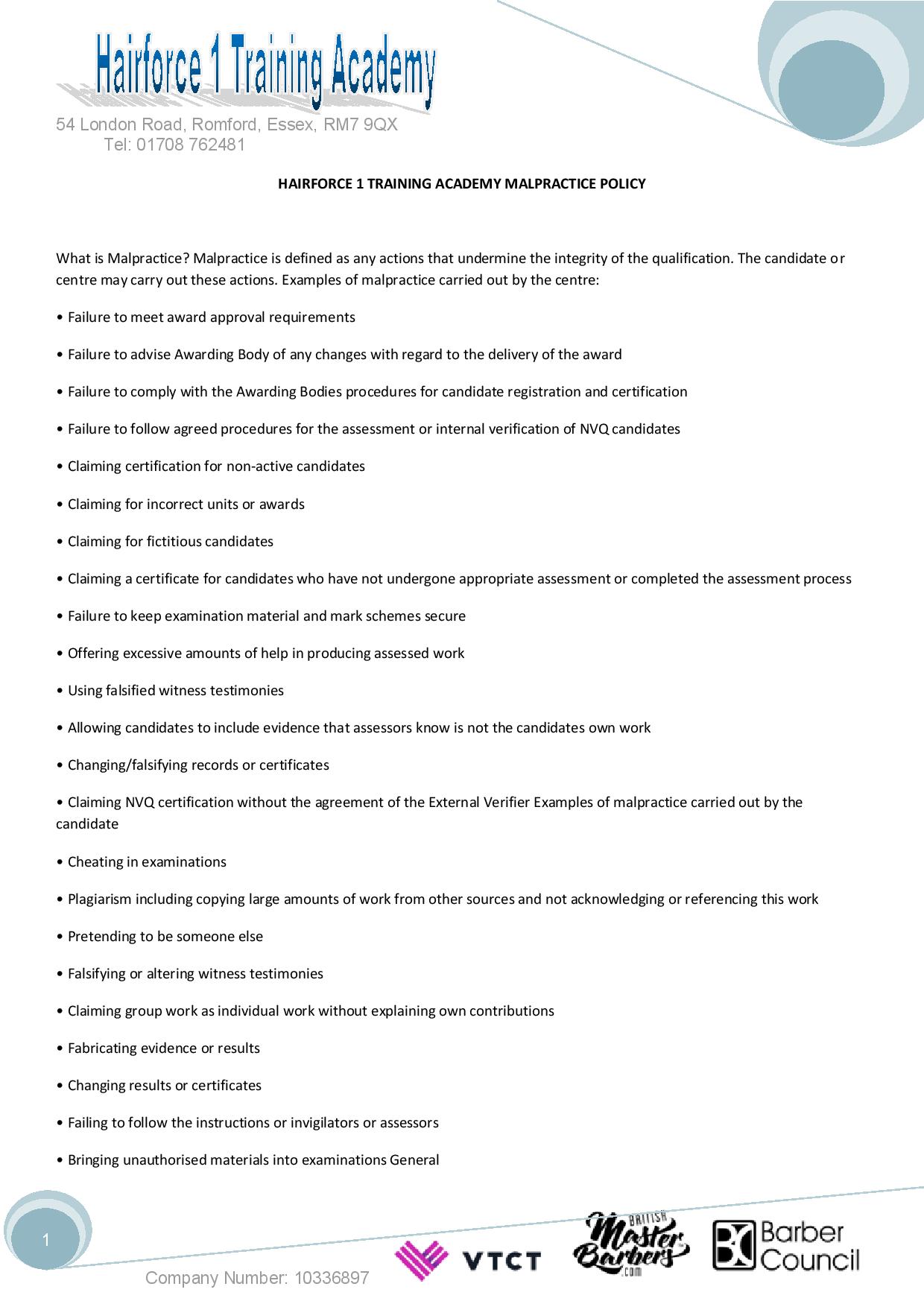 Malpractice Policy
