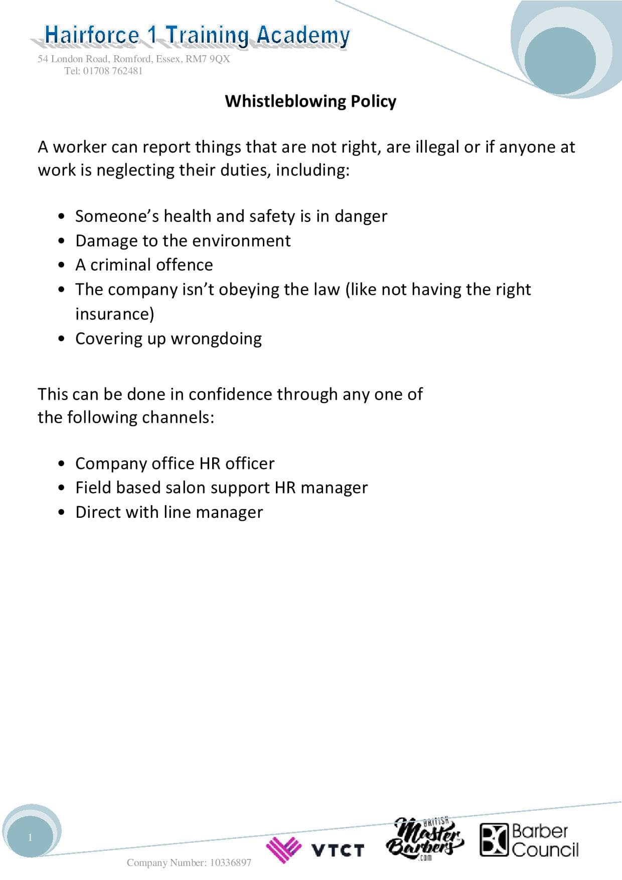 Whistleblowing Policy