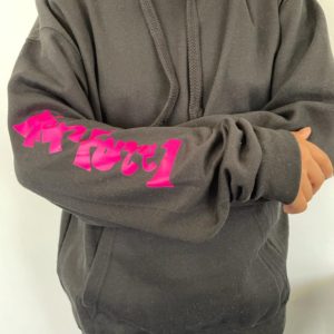 Black Hairforce 1 hoodie with PINK logo