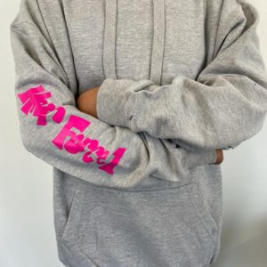 Grey Hairforce 1 hoodie with PINK logo